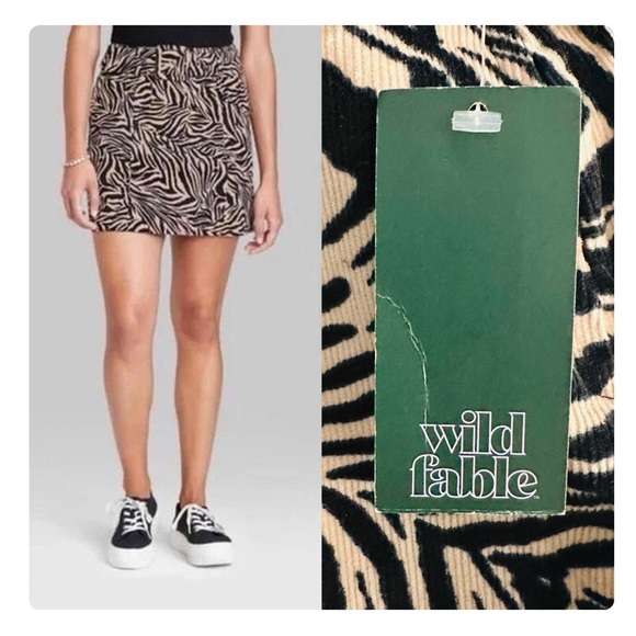★ NWT Wild Fable Animal Print Mini Skirt - Tan/Black ★ - Picture 6 of 14
